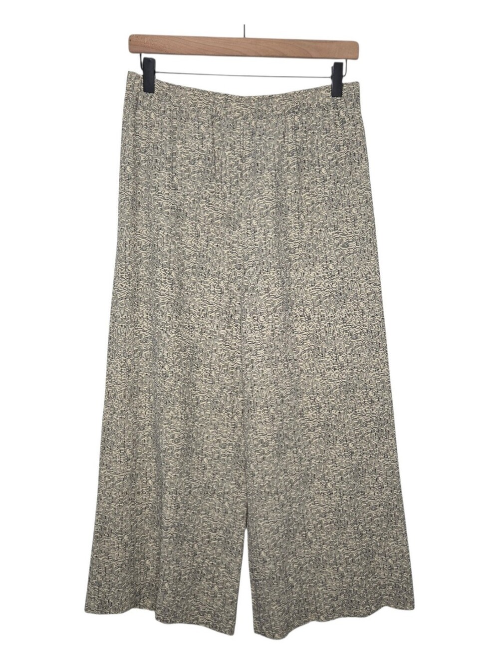 Eileen Fisher Womens Broken Chevron Print Wide Leg Crop Pants Size XS
